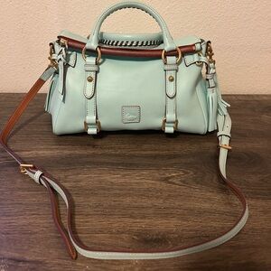 Dooney & Bourke Pale Blue Florentine Leather Mini Satchel